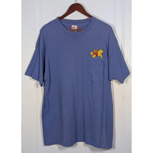 Vintage Disney Designs Winnie the Pooh Pocket T-Shirt Embroidered Sz L/XL READ - Picture 1 of 6